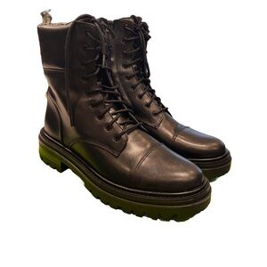 Sam Edelman Women's Black Aleia Round Toe Lace Up Combat Boots Size 9M NIB